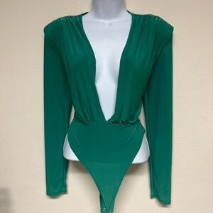 Forever 21 - Green Long Sleeve Bodysuit Size M